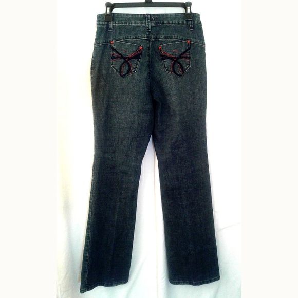 Baccini Embellished Jeans Size 4 Red Rhinestones - Picture 4 of 5